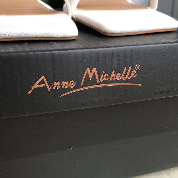 Anne Michelle | White Zeal-04 Women’s Size 10 Square Toe Strap Heels - Picture 9 of 11